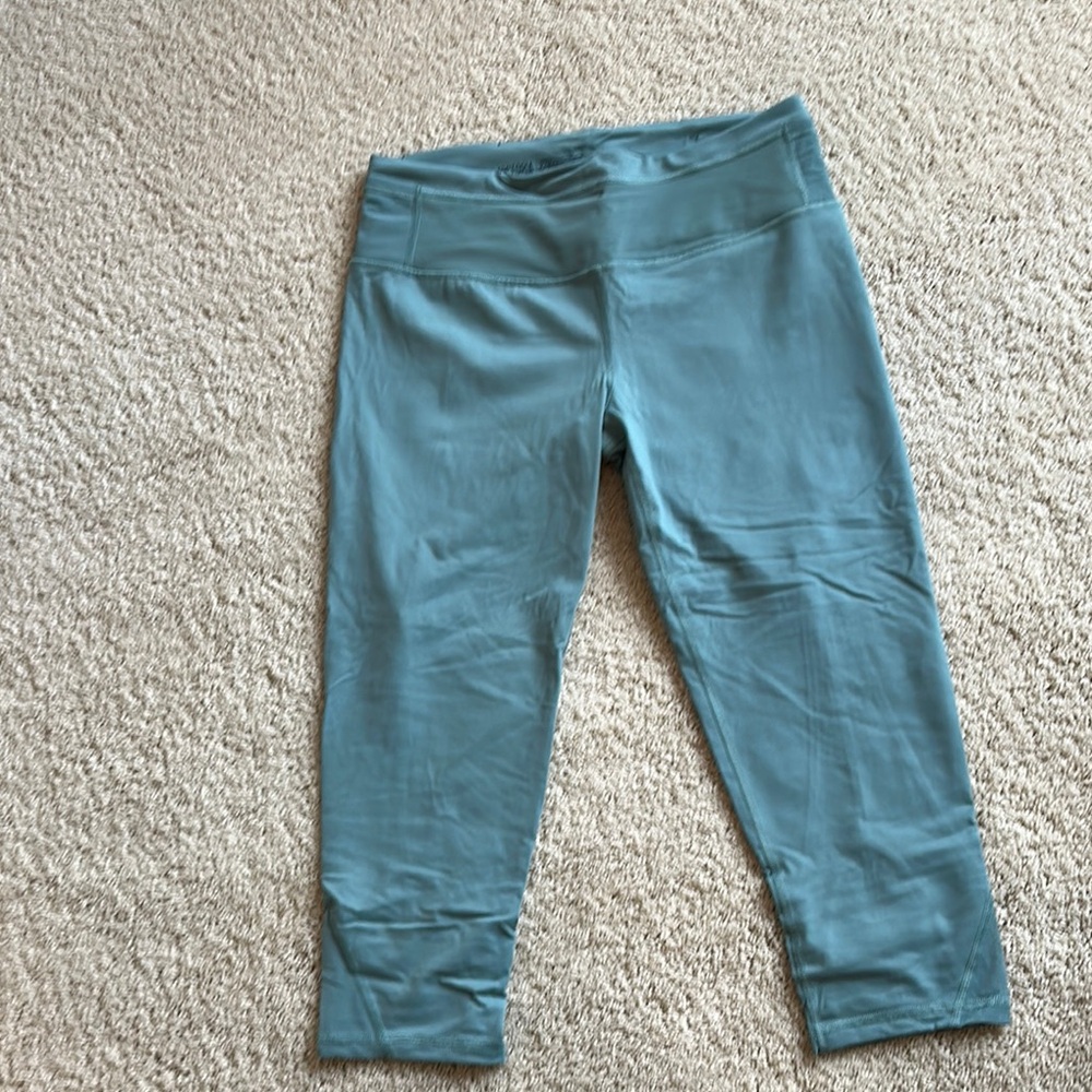 Victoria's Secret Blue Leggings with Cropped Length and Wide Waistband